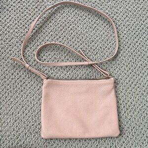 Cuyana beige crossbody pouch